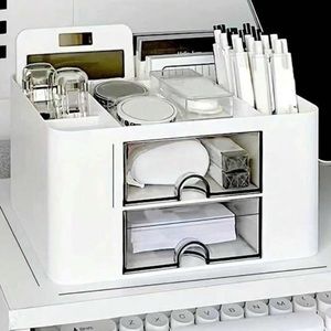 Stationery organizer box for students office or makeup